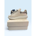 Pristine Alexander McQueen sneakers with Silver Heal Tab and Ribbon Laces